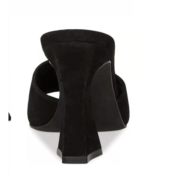 NEW STEVE MADDEN women's square toe slip on sculpted heel in black - Picture 3 of 3